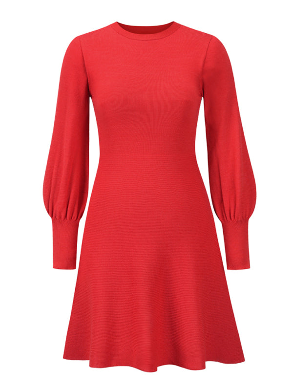 Slim Fit Long Sleeve Knit Sweater Dress – Elegant Fall & Winter Style