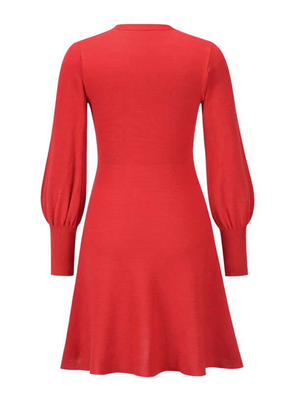 Slim Fit Long Sleeve Knit Sweater Dress – Elegant Fall & Winter Style
