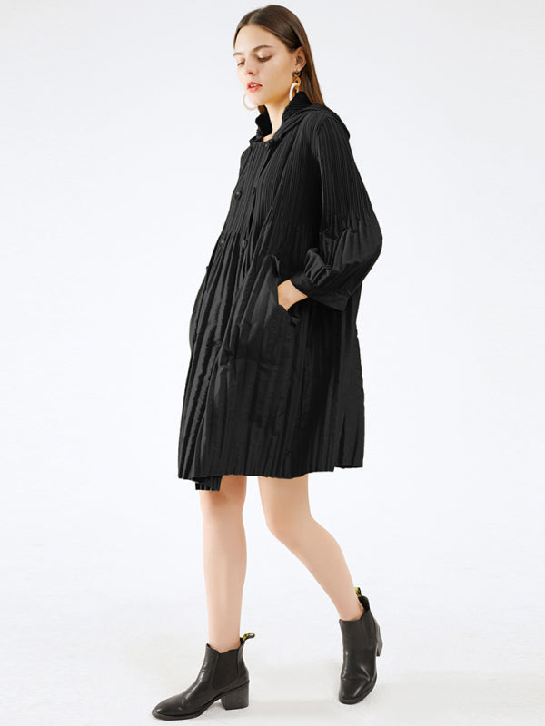 Women's Mid Length Double Breasted Jacket Cardigan