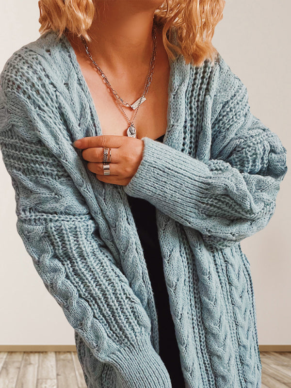 Dropped Sleeve Knit Long Cardigan Sweater