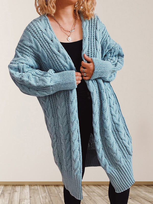 Dropped Sleeve Knit Long Cardigan Sweater