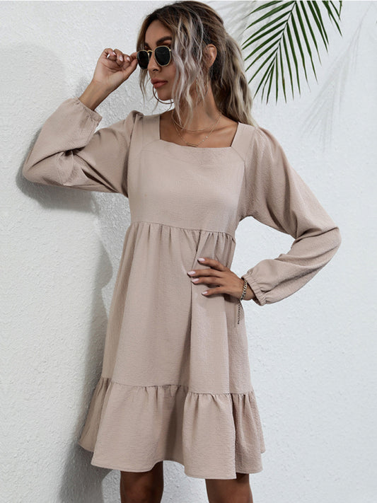 Damen Langarm Strickkleid – Lässiger Webstyle für Herbst &amp; Winter