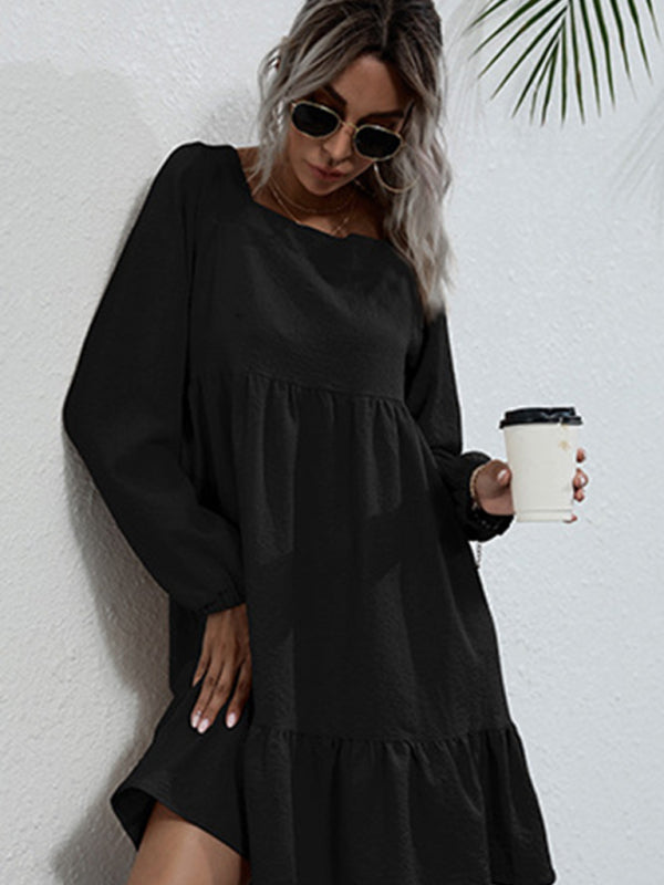 Damen Langarm Strickkleid – Lässiger Webstyle für Herbst &amp; Winter