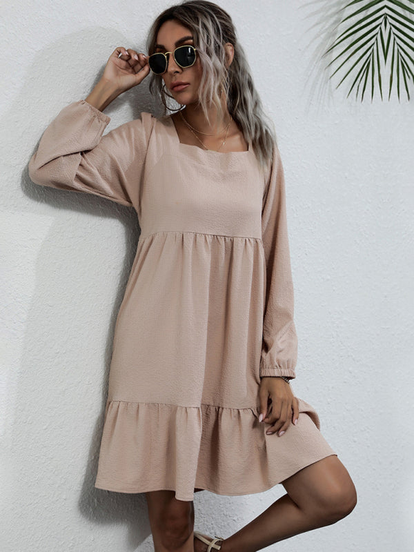 Damen Langarm Strickkleid – Lässiger Webstyle für Herbst &amp; Winter