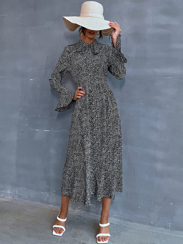 Floral Print Long Sleeve Maxi Dress – Autumn Casual Elegance