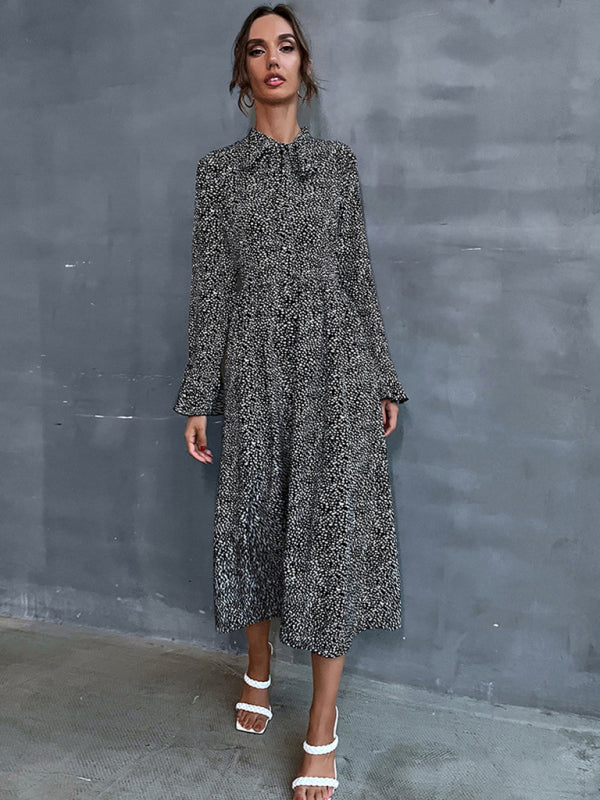 Floral Print Long Sleeve Maxi Dress – Autumn Casual Elegance