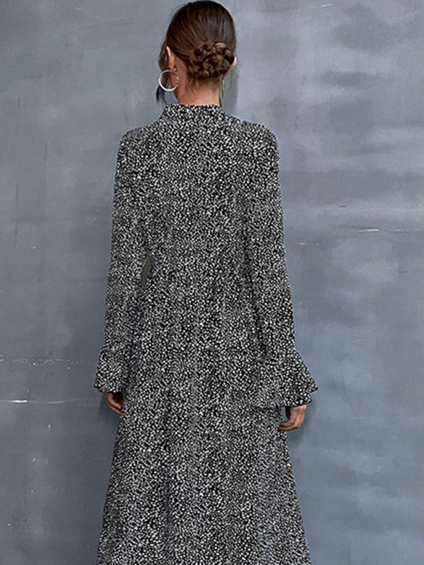 Floral Print Long Sleeve Maxi Dress – Autumn Casual Elegance