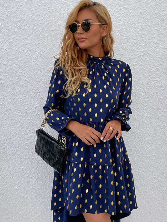 Polka Dot Long Sleeve Tiered Dress – Lightweight & Flowy Casual Style