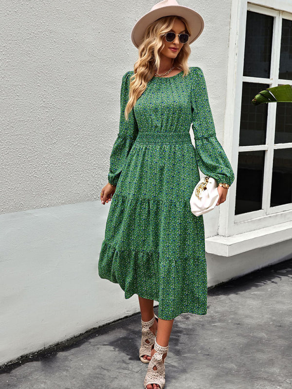 Floral Long Sleeve Midi Dress – Lightweight Boho Style for Any Season