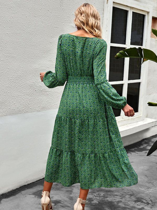 Floral Long Sleeve Midi Dress – Lightweight Boho Style for Any Season
