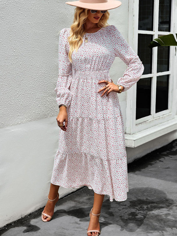 Floral Long Sleeve Midi Dress – Lightweight Boho Style for Any Season