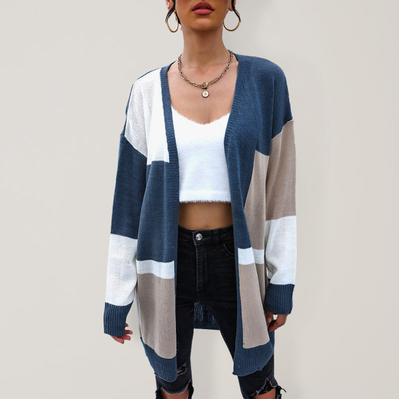 Women's Color Block Knit Cardigan Pattern
