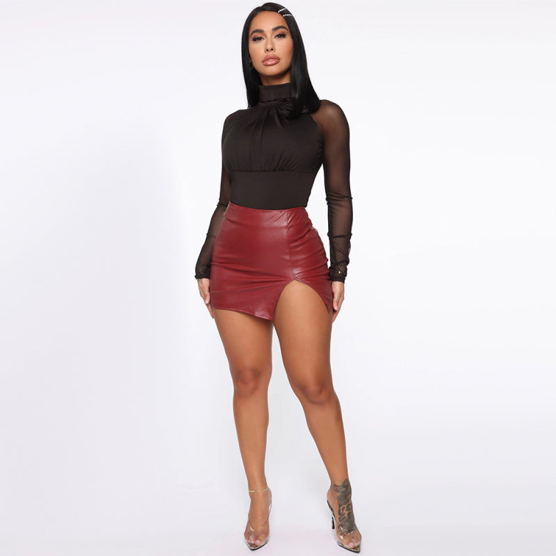 High Waist PU Leather Mini Skirt – Smiling Maria