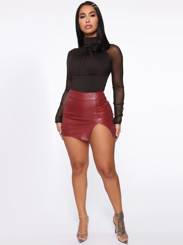 High Waist PU Leather Mini Skirt – Smiling Maria