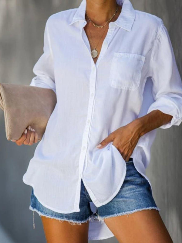 Women's Casual Loose Fit Button-Down Shirt