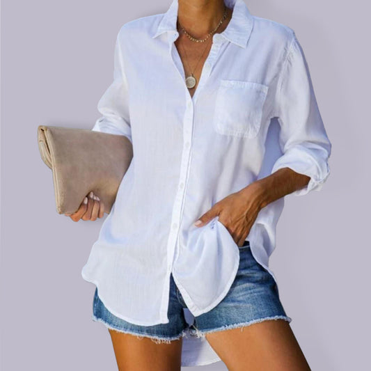 Women's Casual Loose Fit Button-Down Shirt