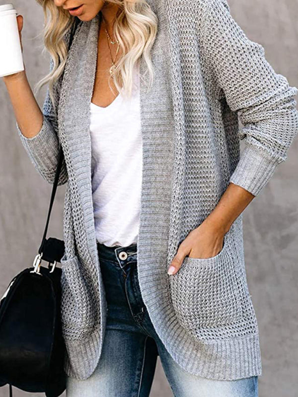Women's Knit Cardigan with Pockets Misty grey