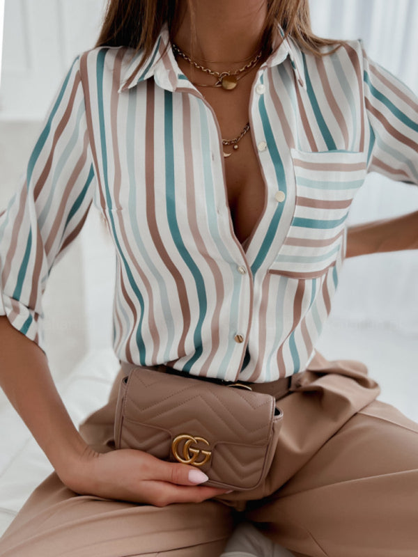 Women's Printed Long Sleeve Commuter Shirt