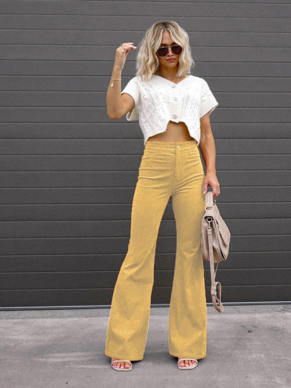 High Waist Corduroy Flared Pants