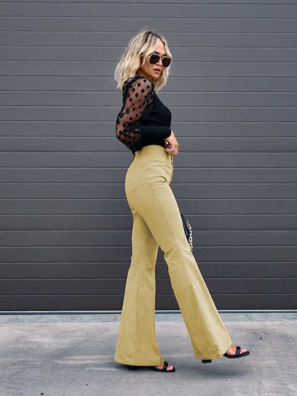 High Waist Corduroy Flared Pants