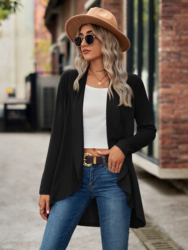 Long Sleeve Knit Cardigan for Women Black
