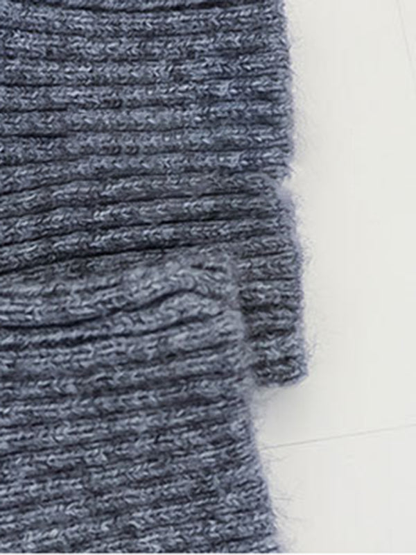 Hooded Knit Cardigan for Women - Mid-Length