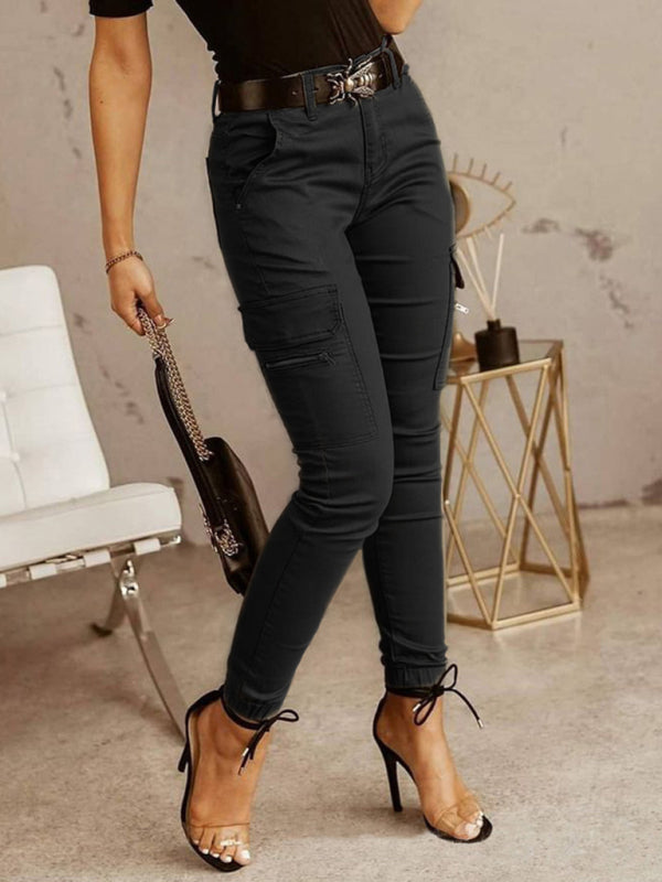Low Waist Utility Trousers with Flap Pockets