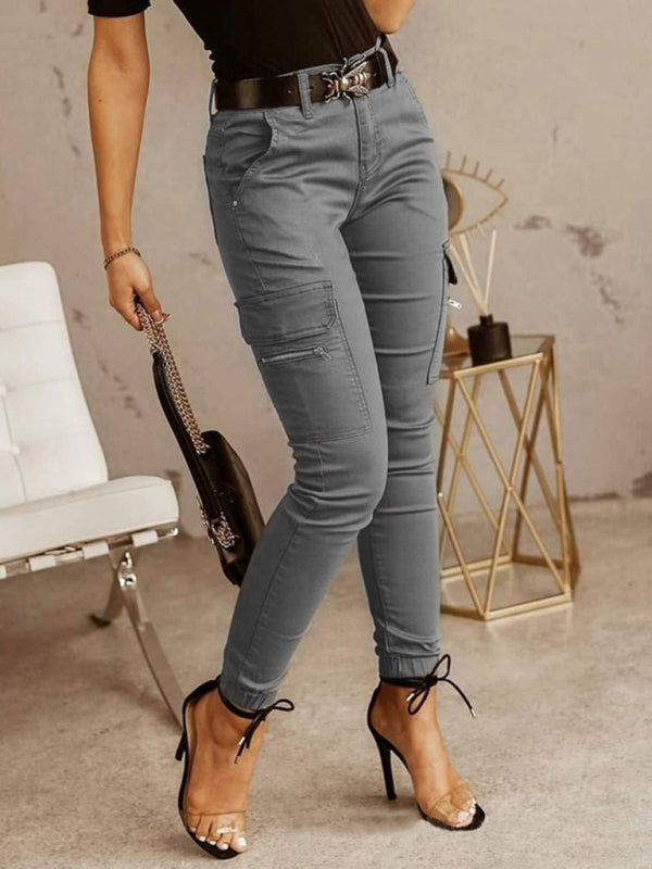 Low Waist Utility Trousers with Flap Pockets