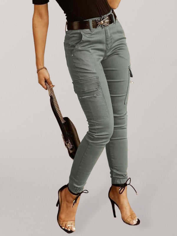Low Waist Utility Trousers with Flap Pockets