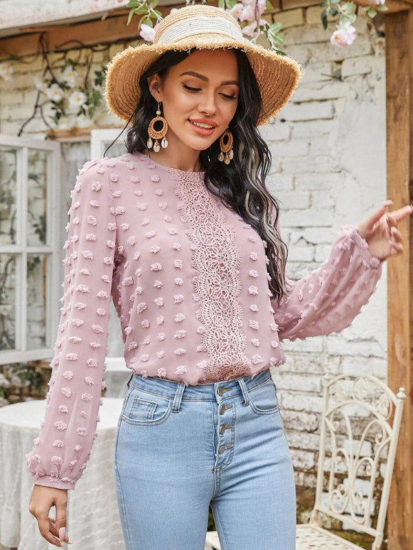 Women's Lace Balloon Sleeve Blouse