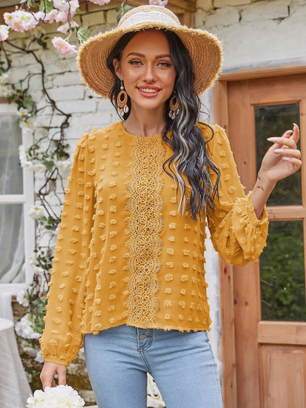 Women's Lace Balloon Sleeve Blouse