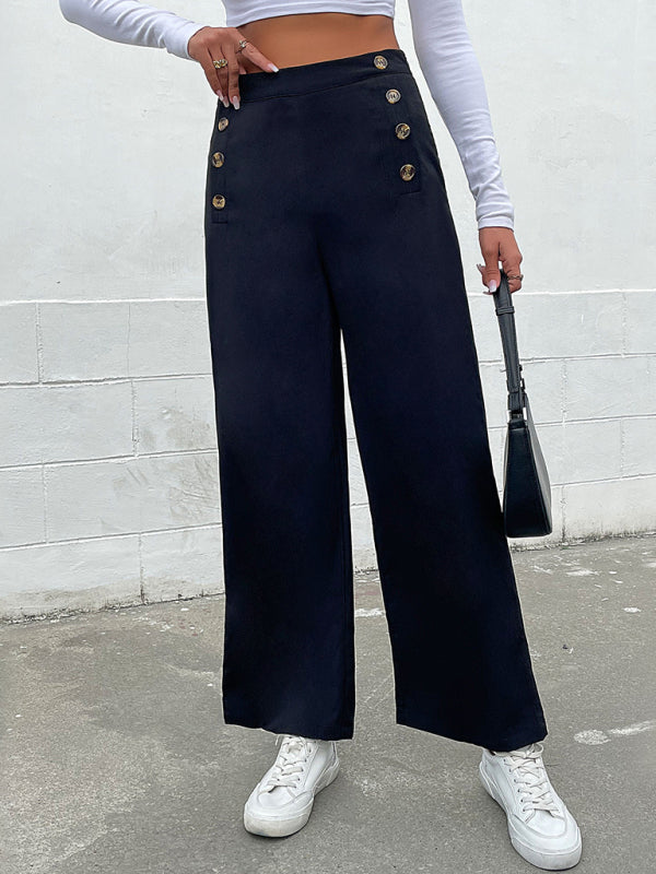High-Waisted Wide-Leg Trousers – Smiling Maria