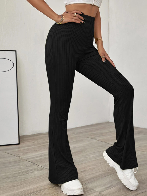 Knitted High Waist Flared Trousers – Smiling Maria