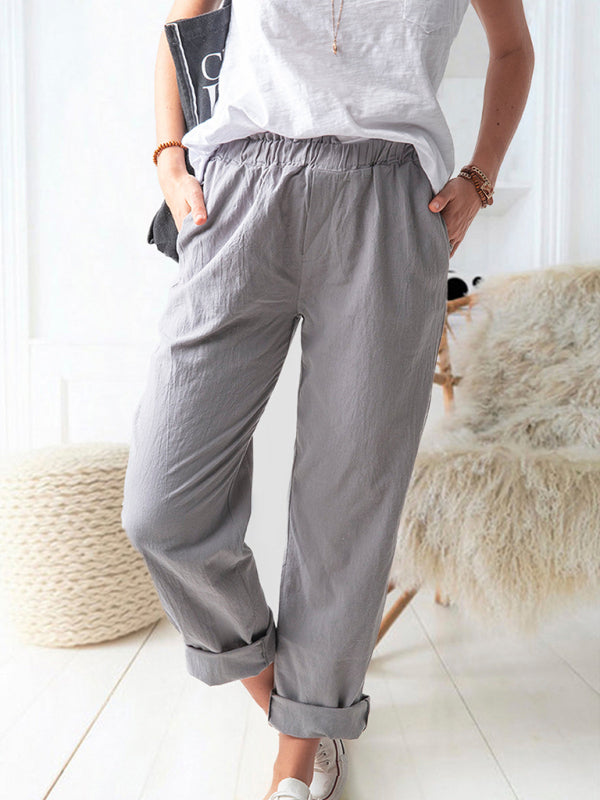 High Waist Straight Leg Trousers – Smiling Maria