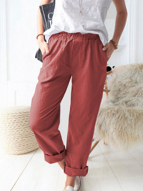 High Waist Straight Leg Trousers – Smiling Maria