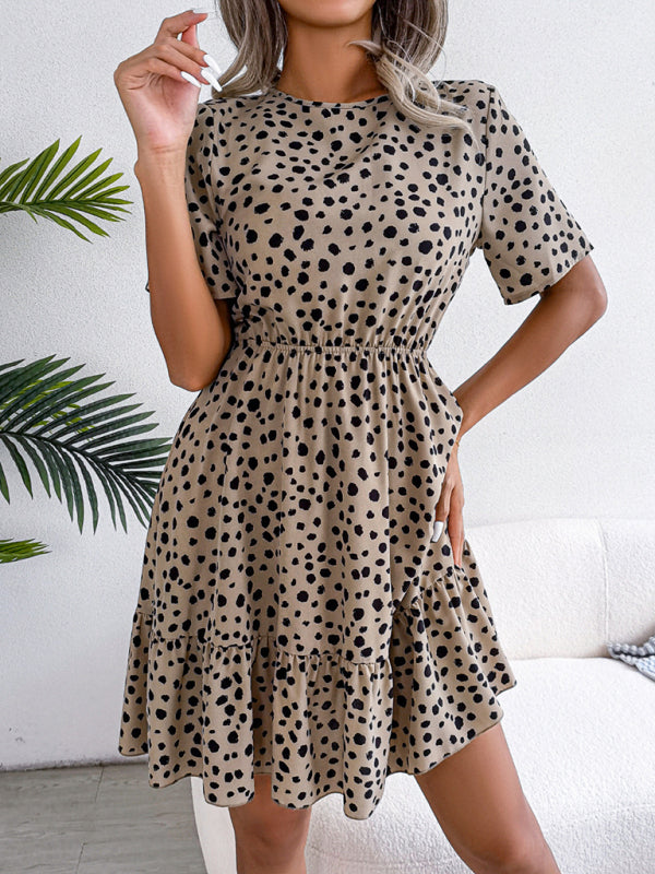Polka Dot Ruffled Midi Dress – Sleeveless Casual Fit with Flattering Waist