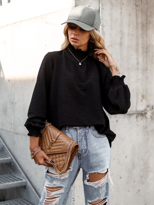 Women's Loose Fit Cotton Blend Solid Top