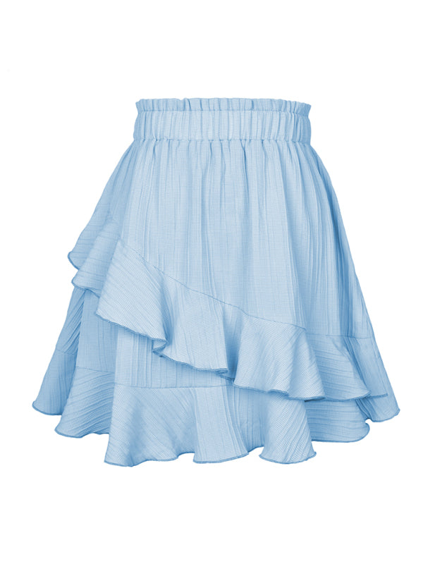 Ruffle Hem Asymmetrical Mini Skirt
