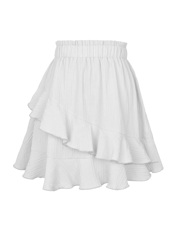 Ruffle Hem Asymmetrical Mini Skirt