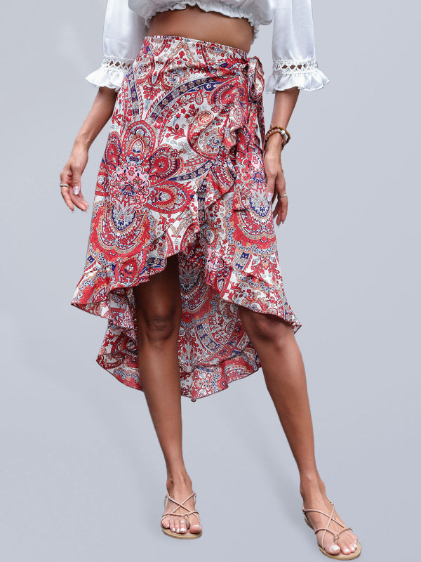 Boho Paisley One-Piece Beach Skirt