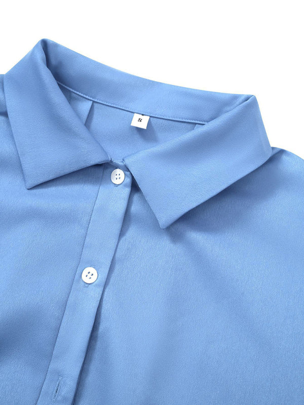 Women's Woven Loose Fit Short Sleeve Shirt