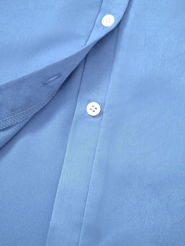 Chemise décontractée tissée à manches courtes