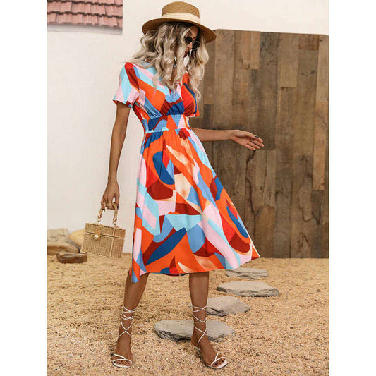 geometric-print-vacation-midi-dress-–-v-neck-lightweight-spring-readysmiling-maria---everything-for-women-34661195