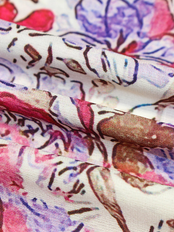 Floral V-Neck Button Cardigan Blouse – Boho Style