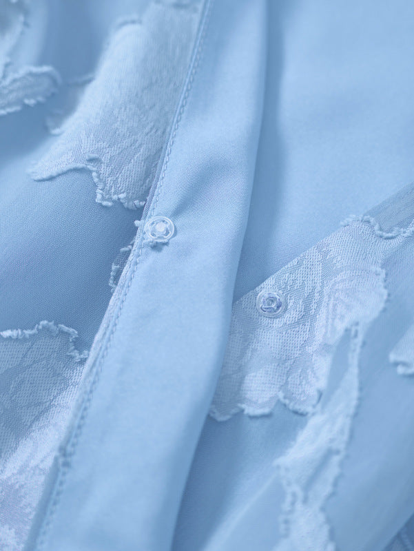 Damen Sommerkleid mit Blumenmuster und Rüschenärmeln – Kurzarm, V-Ausschnitt