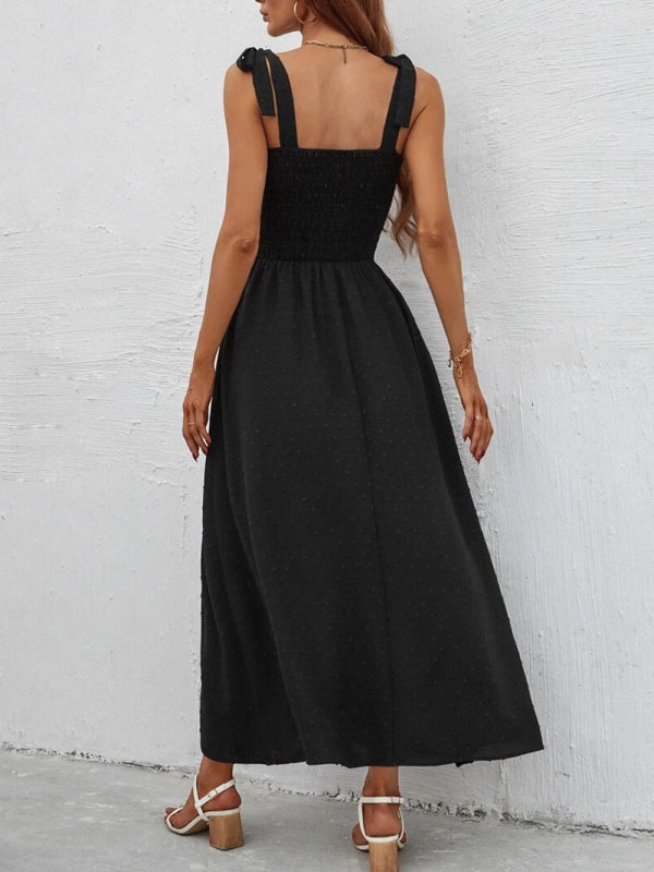 Sleeveless Printed Maxi Dress – Slim Fit Summer Style
