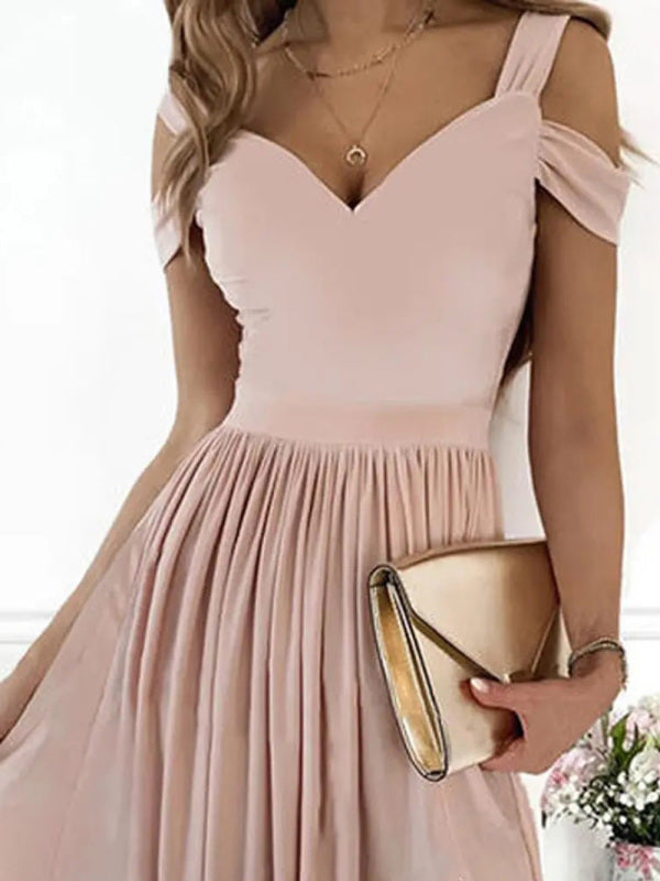 Printed V-Neck Sleeveless Slit Maxi Dress – Elegant Spring-Summer Style