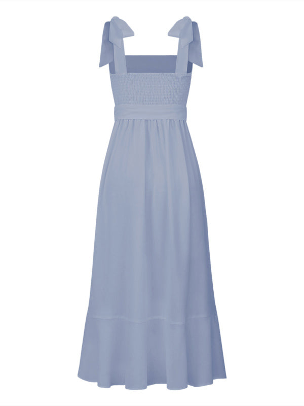 Elegant Sleeveless High-Waisted French Slit Dress – Commuter Style