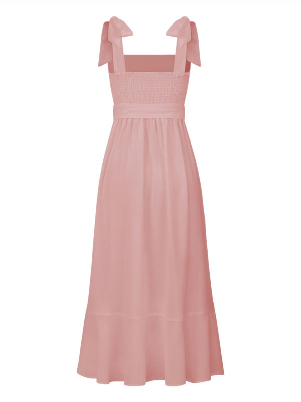 Elegant Sleeveless High-Waisted French Slit Dress – Commuter Style