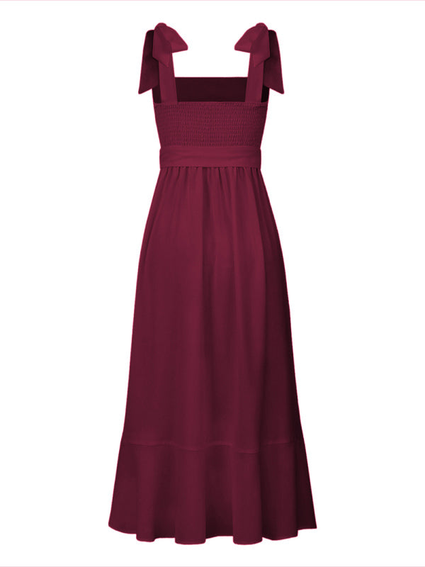 Elegant Sleeveless High-Waisted French Slit Dress – Commuter Style